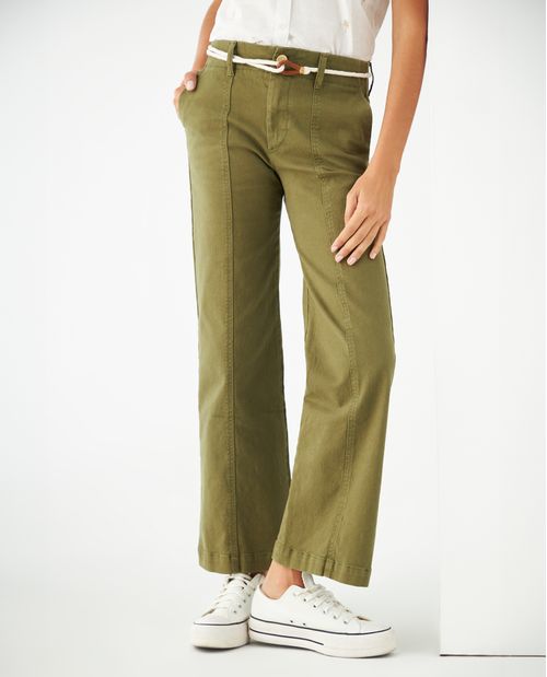 Pantalón con cortes decorativos para mujer