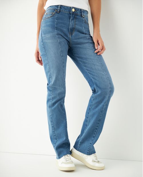 Jean Straight con cortes para mujer