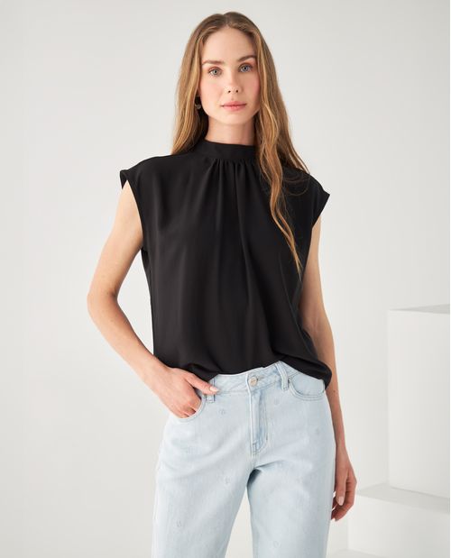 Camisa de cuello alto para mujer