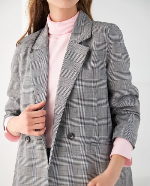 Blazer con diseño a cuadros para mujer