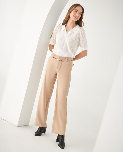 Pantalón de tela fluida para mujer