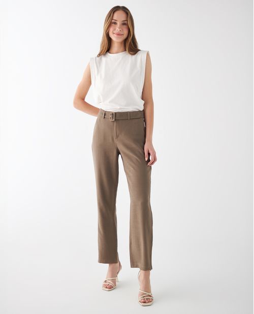 Pantalón elegante con cinturón para mujer