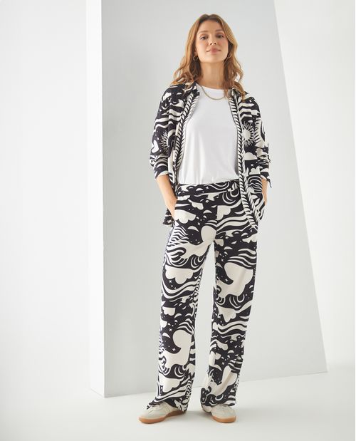 Pantalón de tela fluida para mujer