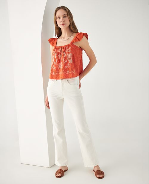 Camisa con detalles bordados para mujer