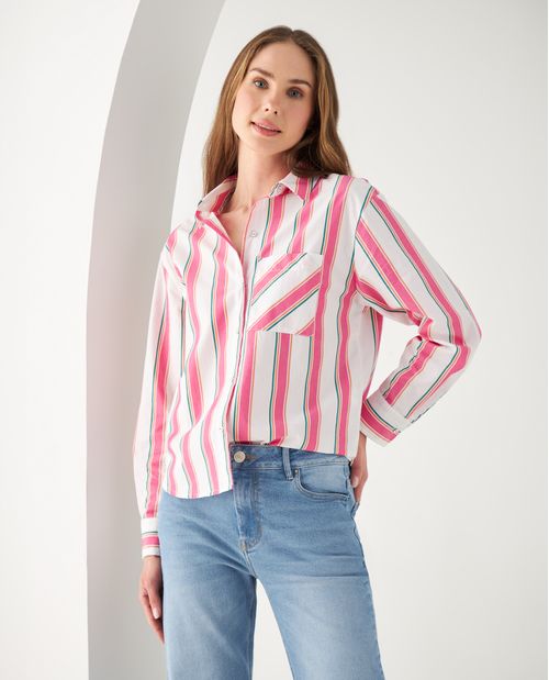 Camisa con diseño a rayas para mujer