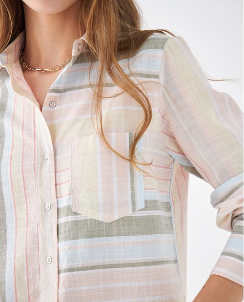 Camisa con diseño a rayas para mujer