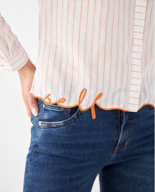 Camisa de diseño a rayas para mujer