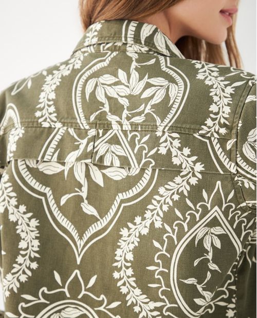 Chaqueta con estampado de flores para mujer