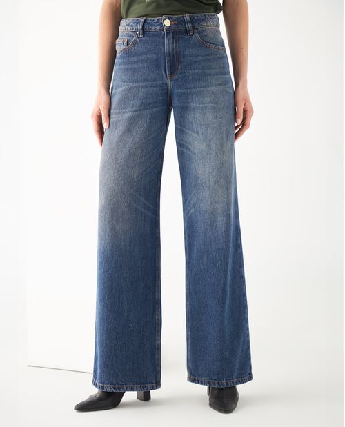 Jean Wide Leg cinco bolsillos para mujer