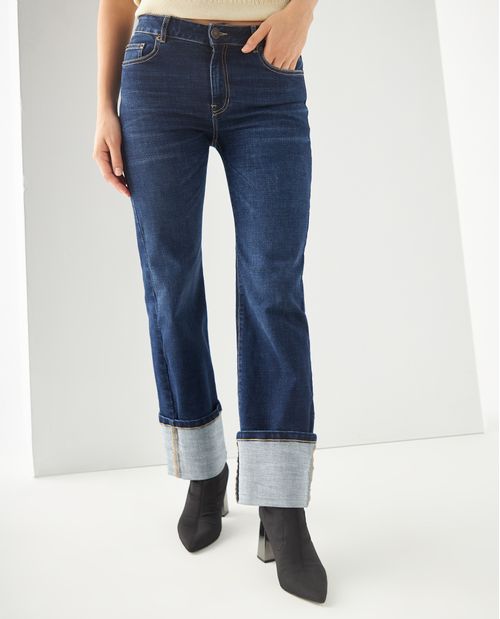 Jean Straight tono oscuro para mujer