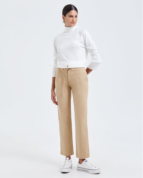 Pantalón con elástico en cintura para mujer