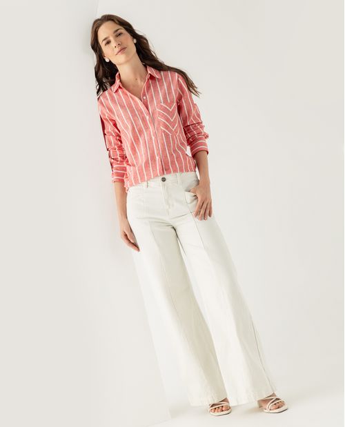 Jean Wide leg tono claro para mujer