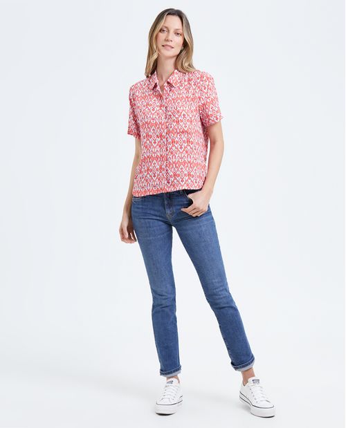Camisa con botones ocultos para mujer
