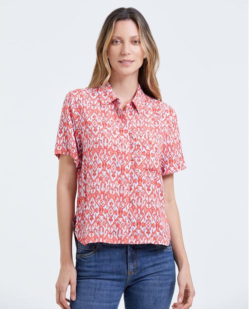 Camisa con botones ocultos para mujer