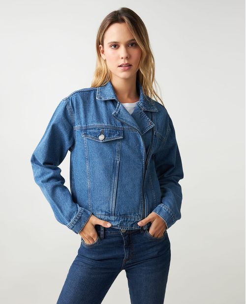 Chaqueta de denim 100% algodón para mujer