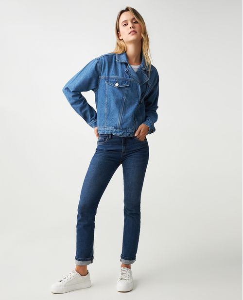 Chaqueta de denim 100% algodón para mujer