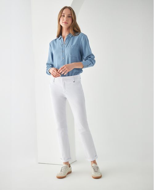 Pantalón para mujer estilo chino Recto