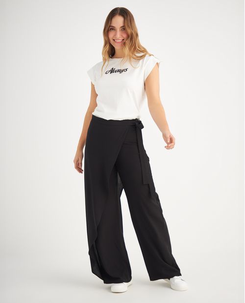 Pantalón con diseño cruzado para mujer