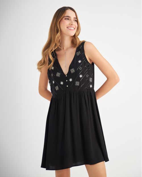 Vestido con apliques para mujer