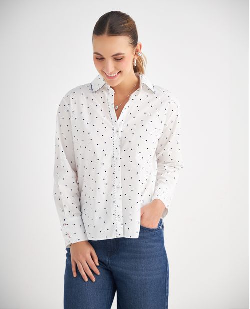 Camisa con detalles bordados para mujer