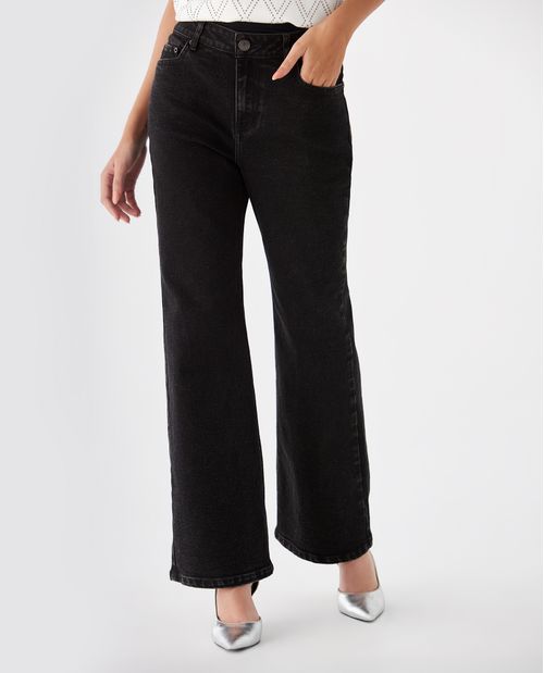 Jean Bootcut black denim para mujer