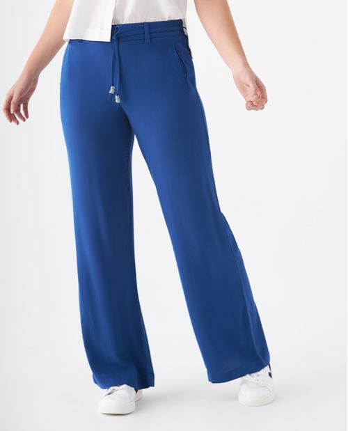 Pantalón de tela fluida para mujer