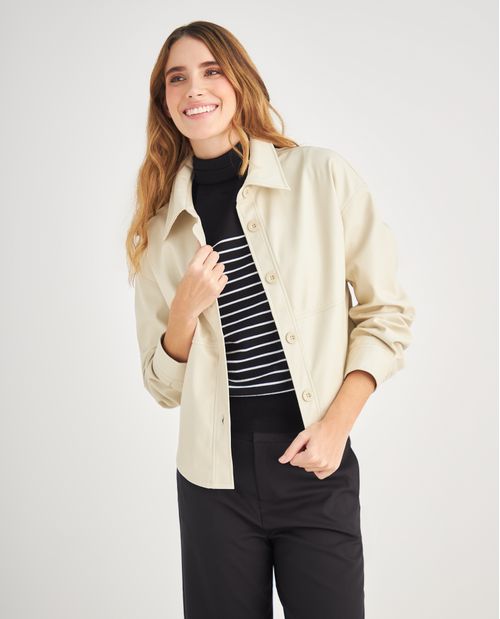 Chaqueta tipo cuero para mujer