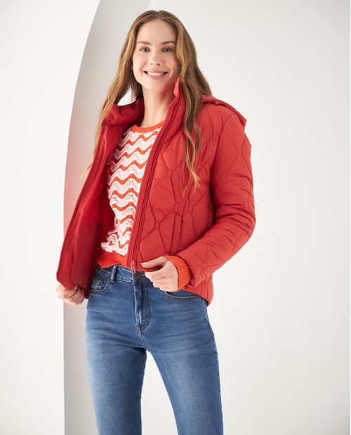 Chaqueta con capucha removible para mujer