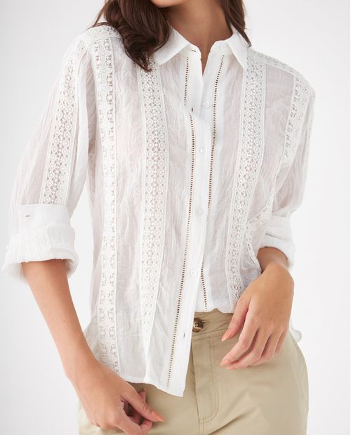 Camisa con detalles de encaje para mujer