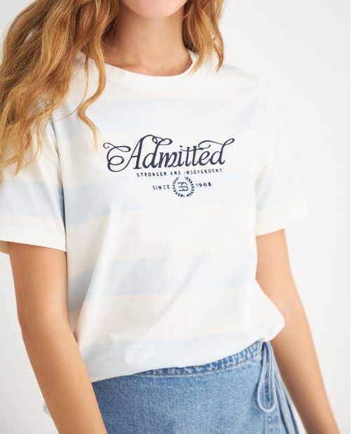 Camiseta con diseño a rayas para mujer