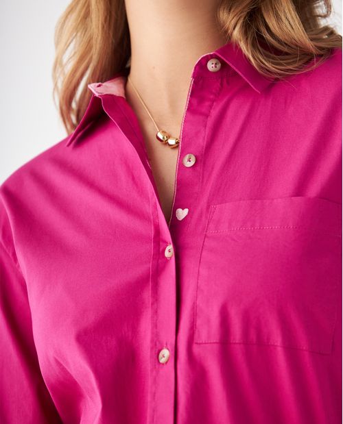 Camisa con bolsillo de parche para mujer