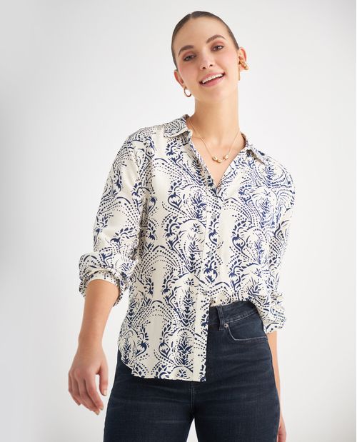 Camisa clásica estampada para mujer