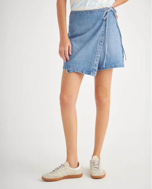 Falda en denim para mujer