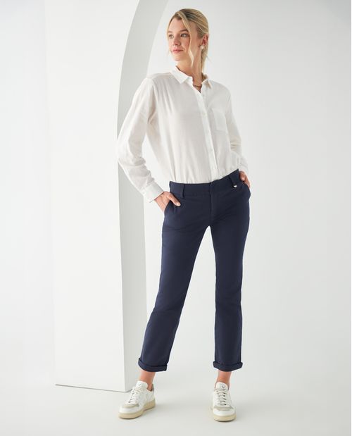 Pantalón para mujer estilo chino Recto