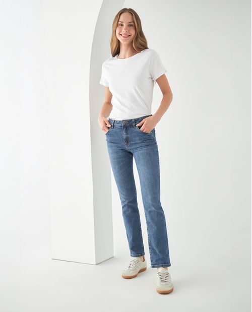 Jean Straight cinco bolsillos para mujer