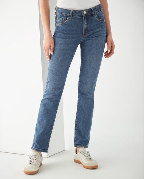 Jean Straight cinco bolsillos para mujer