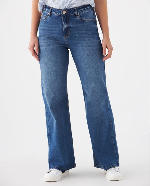 Jean Wide Leg tono medio para mujer