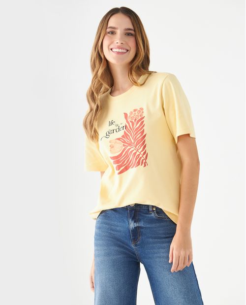 Camiseta básica estampada para mujer