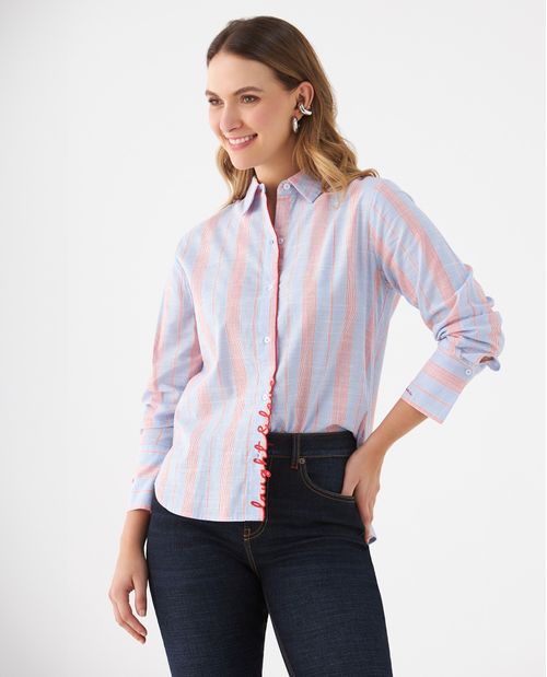 Camisa con diseño a rayas para mujer