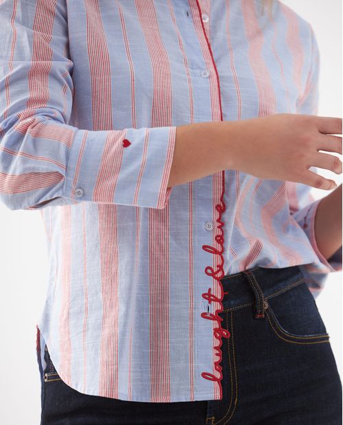 Camisa con diseño a rayas para mujer