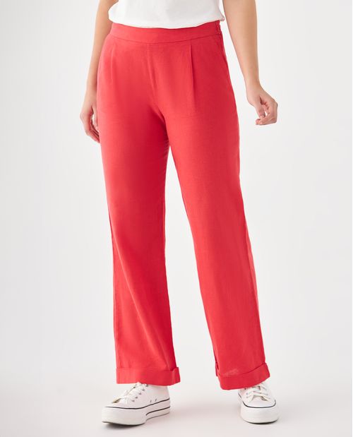 Pantalón de tela fluida para mujer