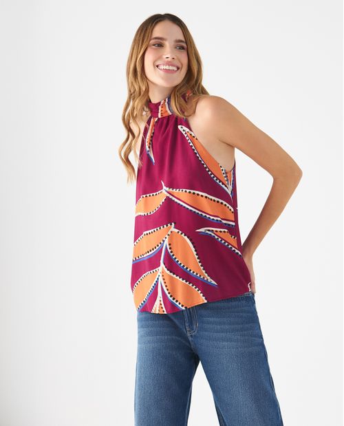 Camisa cuello halter para mujer