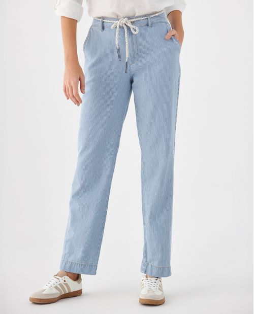 Jean Straight con diseño a rayas para mujer