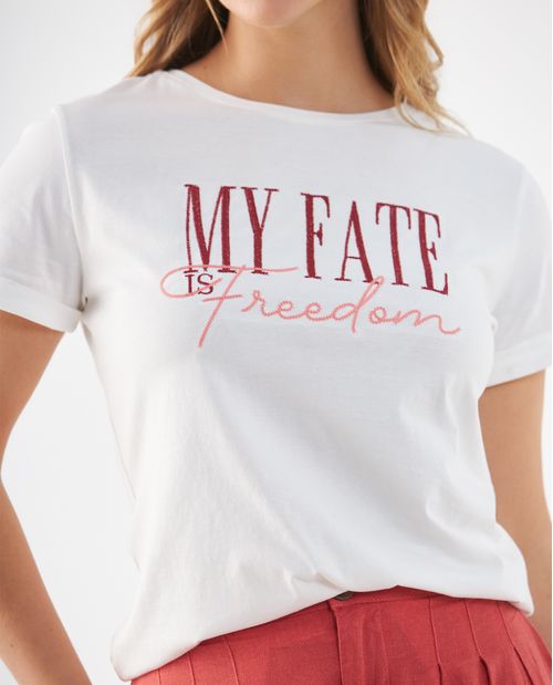 Camiseta con diseño bordado para mujer