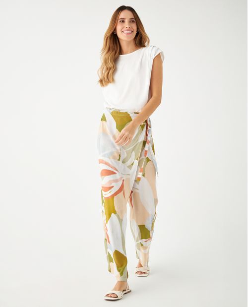 Pantalón con tapa delantera para mujer