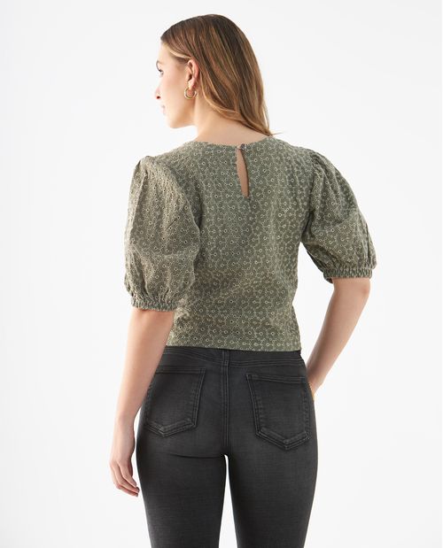 Camisa de manga con volumen para mujer