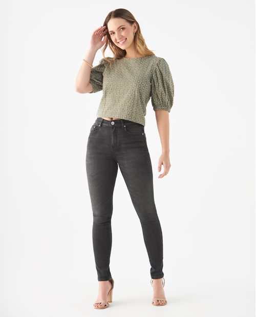 Camisa de manga con volumen para mujer