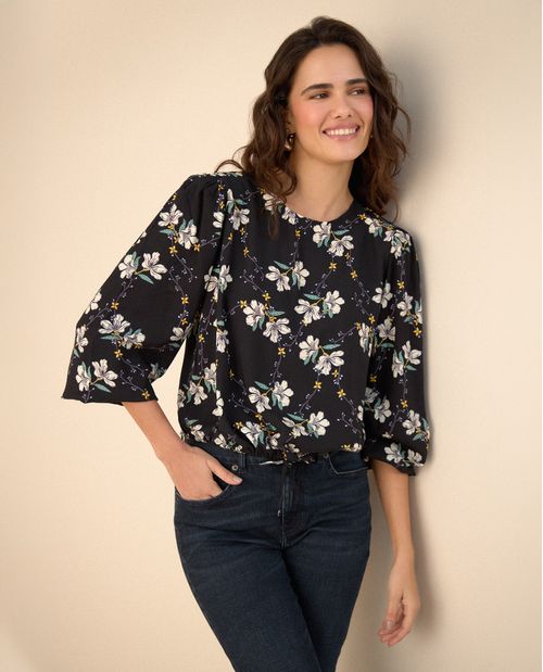 Camisa de tela fluida para mujer