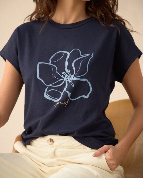 Camiseta con apliques brillantes para mujer