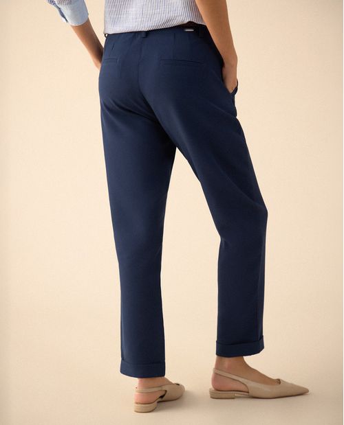 Pantalón con bolsillos de ribete para mujer